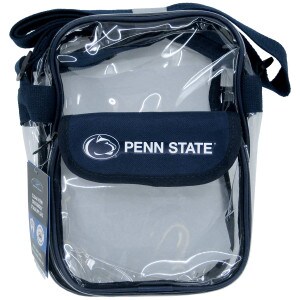 clear waterproof stadium bag with Penn State and Athletic Logo